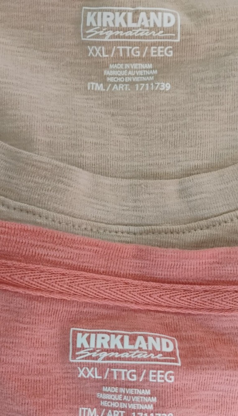 Kirkland Signature Bundle Of 2 - 3/4 Sleeve Tees in Pink and Beige - Picture 4 of 7